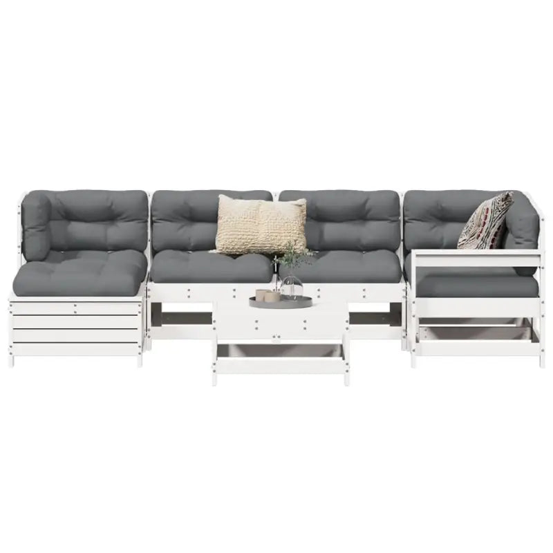 Massief grenenhout loungeset met modulair ontwerp en comfortabele afmetingen - Tuinsets