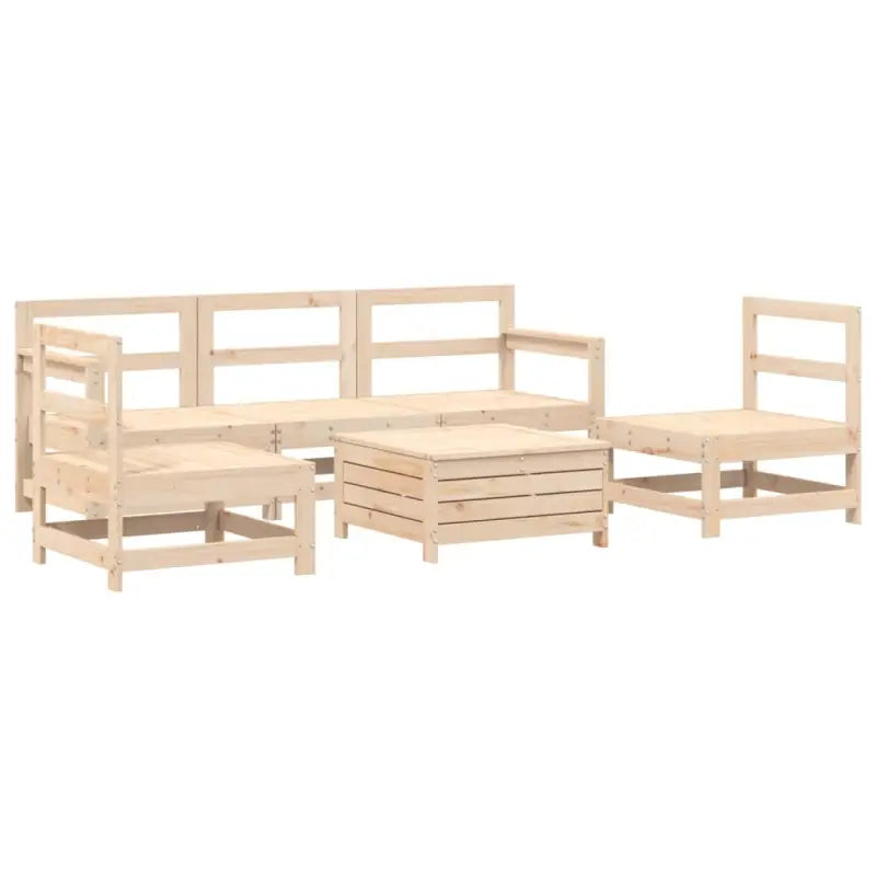 Massief grenenhout loungeset met modulair ontwerp voor gezellige tuinmomenten - Tuinsets