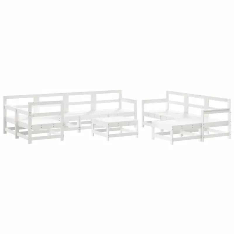 Massief Grenenhout Loungeset met Voetenbank en Salontafel voor in de tuin - Tuinsets
