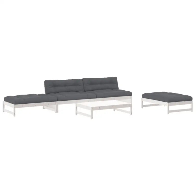 Massief Grenenhout Loungeset voor in de tuin met zachte kussens - Tuinsets