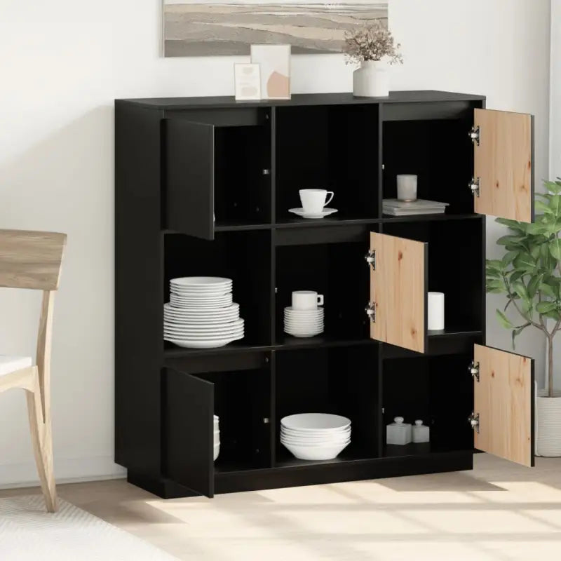 Massief Grenenhout Moderne Stijl Hoge Kast voor Elegant Interieur - Dressoirs & buffetkasten
