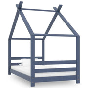 Massief Grenenhout Peuter- en Kinderbed met Boomhutstijl en Bedgordijnen - Peuter- & kinderbedden