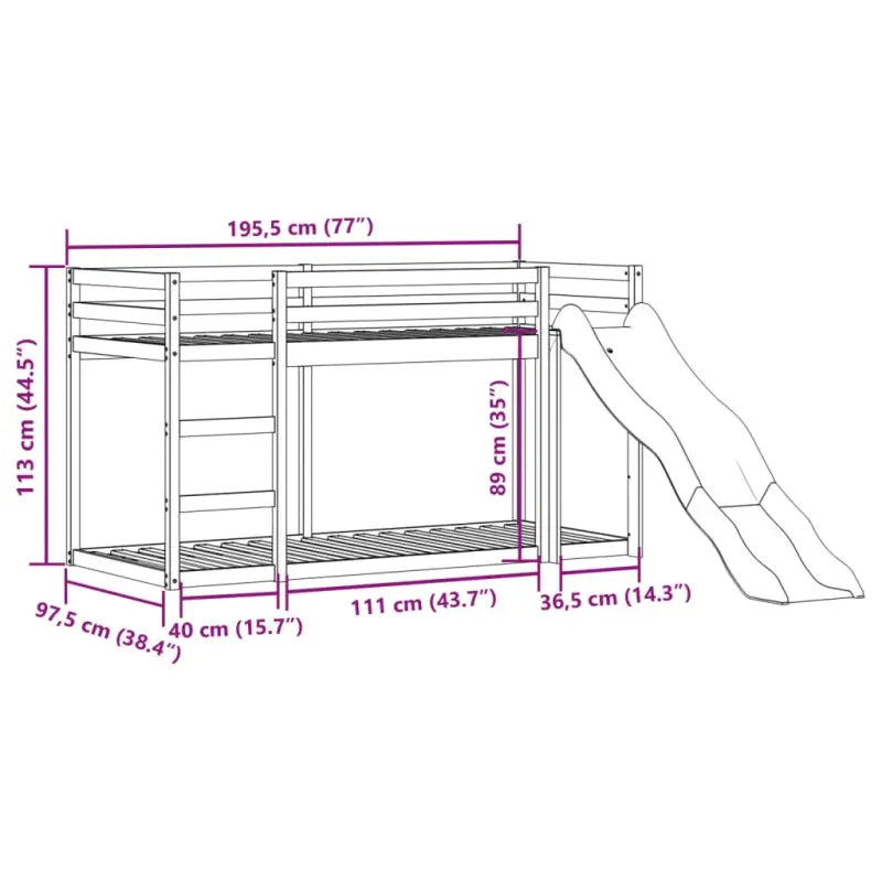 Massief Grenenhout Stapelbed met Glijbaan en Levering Bevat - Bedden & bedframes