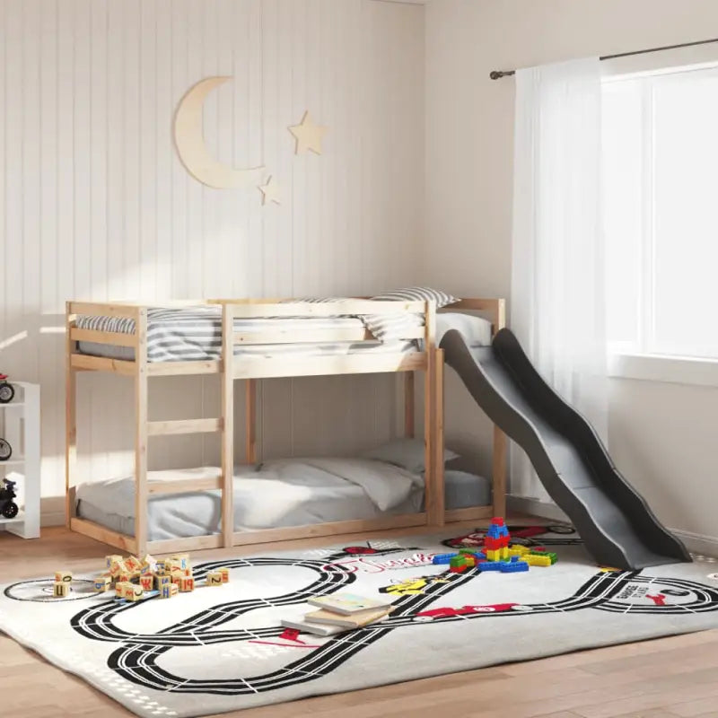 Massief Grenenhout Stapelbed met Glijbaan en Levering Bevat - Naturel / 80 x 200 cm - Bedden & bedframes