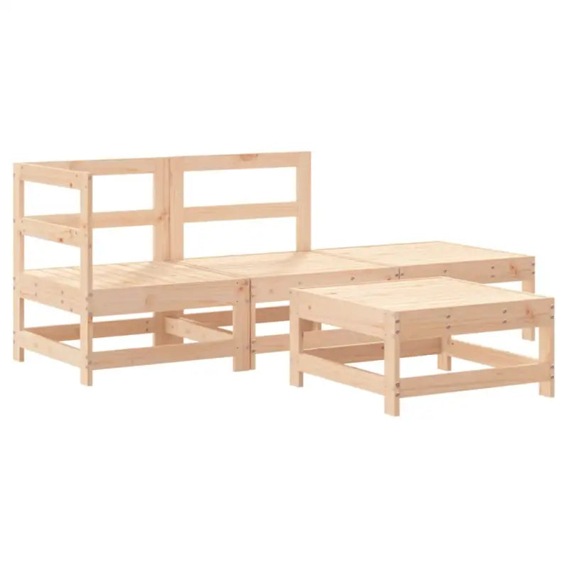 Massief Grenenhout Tuin Lounge Set met Voetenbank en Salontafel - Tuinsets