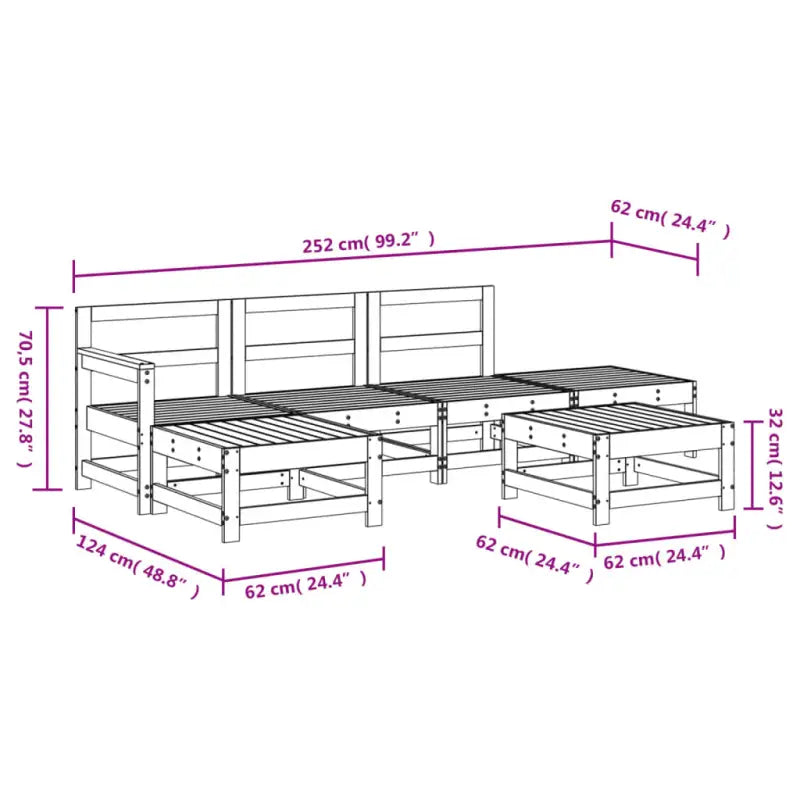 Massief Grenenhout Tuin Lounge Set voor Gezellig Samenzijn - Tuinsets