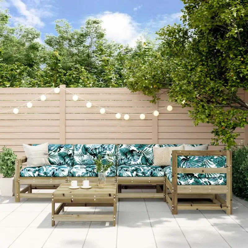 Massief Grenenhout Tuin Loungeset met Zachte Kussens - Bruin - Tuinsets