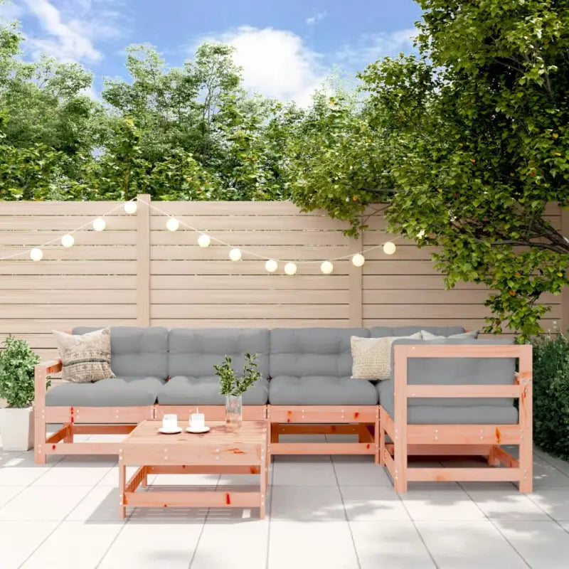 Massief Grenenhout Tuinloungeset met Zachte Kussens voor Buitenplezier - Natuurlijk douglashout - Tuinsets