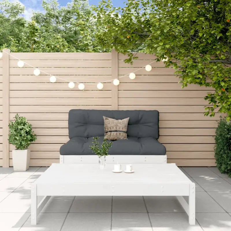 Massief Grenenhout Tuinloungeset met zachte kussens voor buiten - Wit grenenhout - Tuinsets