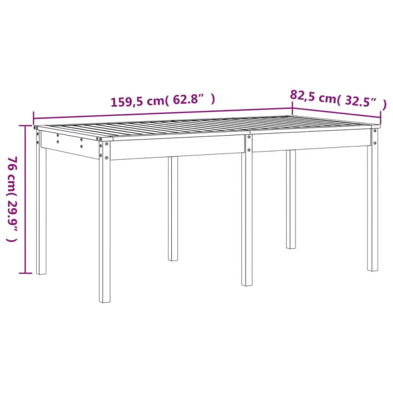 Massief Grenenhout Tuinset met Stevig Blad voor Buitenplezier - Zwart grenenhout - Tuinsets