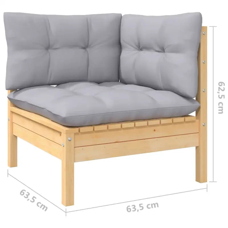 Massief Grenenhout Tuinset met voetenbank en comfortabele rug en zijkussen - Tuinsets