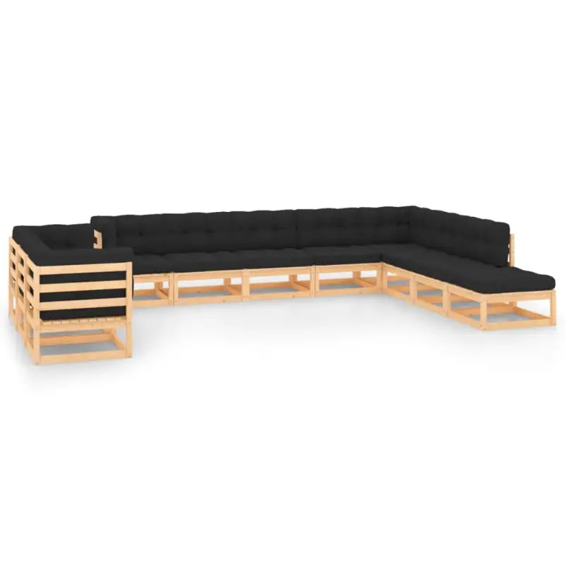 Massief Grenenhout tuinset voor ontspannen buitenmomenten - Naturel en antraciet / Ja - Tuinsets