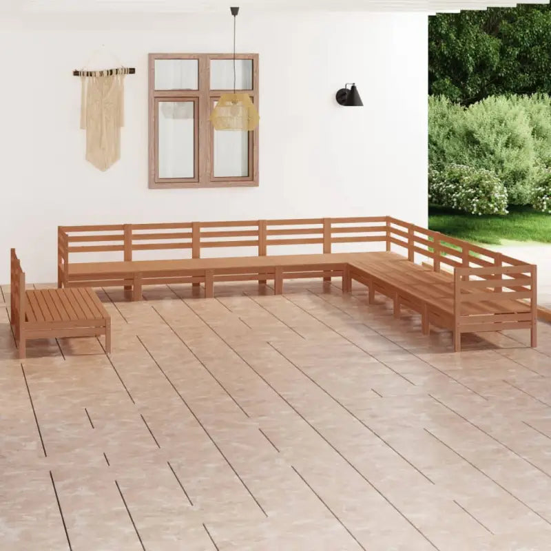 Massief grenenhout tuinset voor ontspanning en gezelligheid in de tuin - Honingbruin - Tuinsets