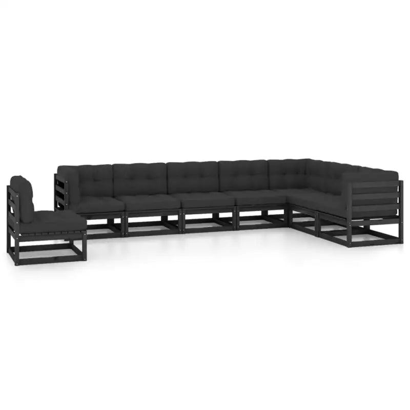 Massief grenenhout tuinset voor ontspanning en gezelligheid in de tuin - Zwart / Ja - Tuinsets