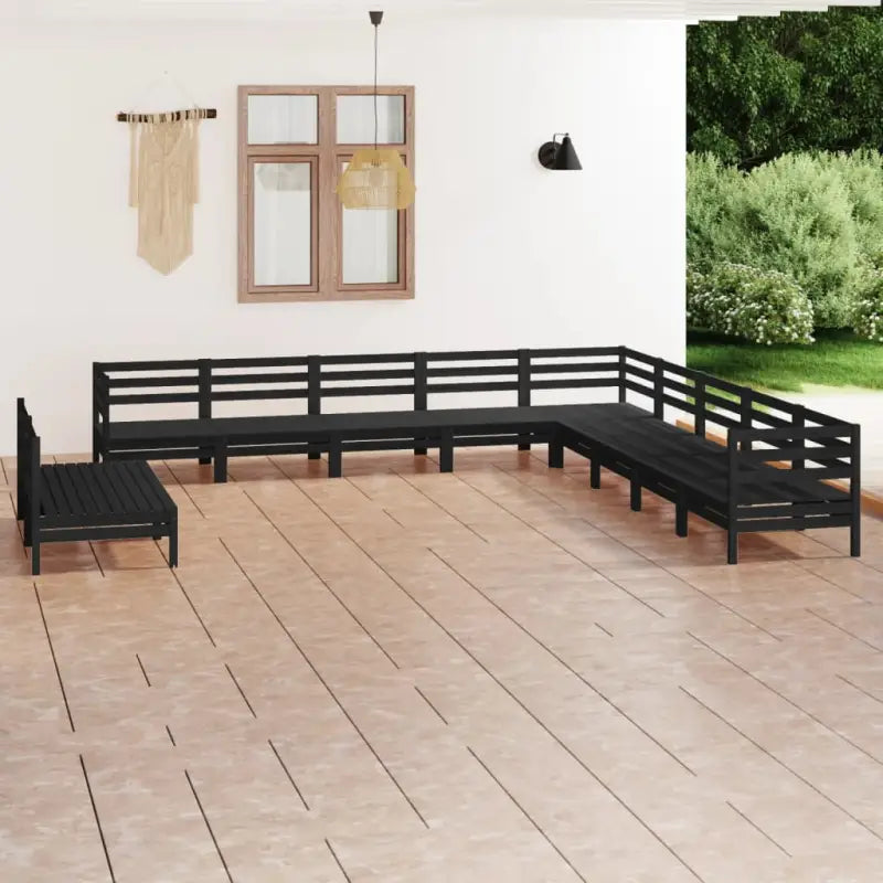 Massief grenenhout tuinset voor ontspanning en gezelligheid in de tuin - Zwart - Tuinsets