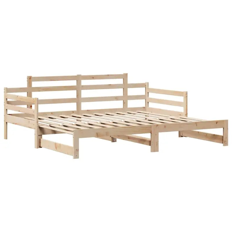 Massief Grenenhouten 2-in-1 slaapbank met onderschuifbed - Bedden & bedframes