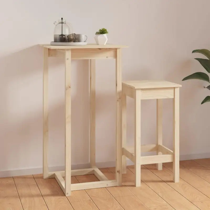 Massief grenenhouten bartafel voor gezellige eettafels en feestjes - Naturel / 60 x 60 x 110 cm / 1 - Eettafels
