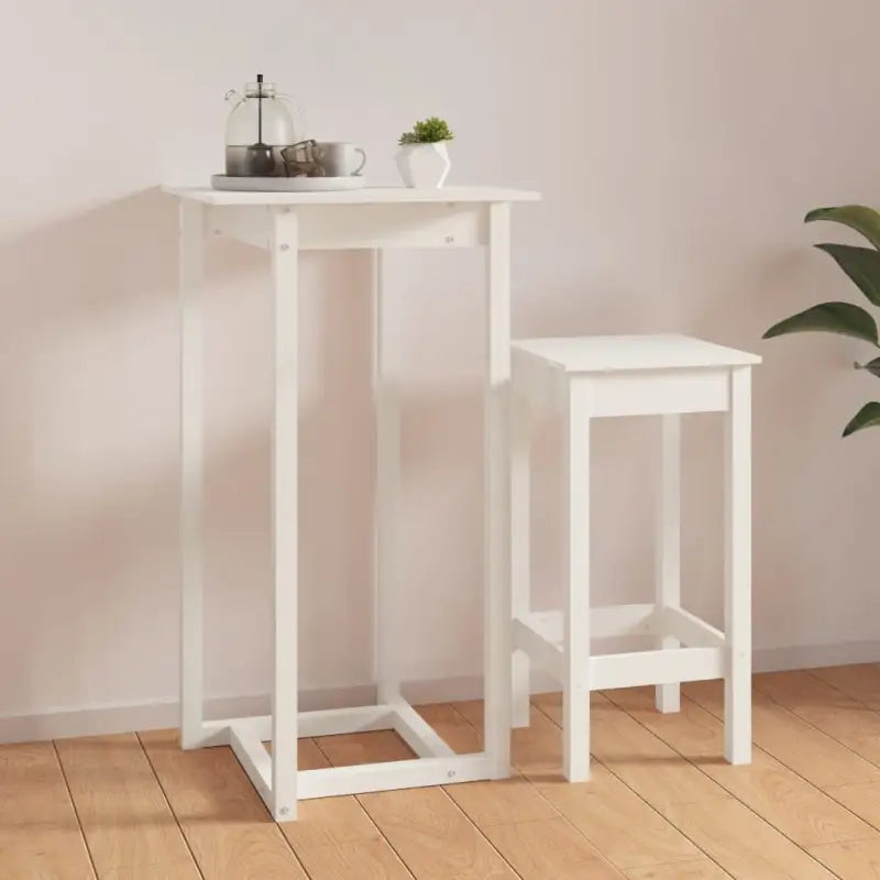 Massief grenenhouten bartafel voor gezellige eettafels en feestjes - Wit / 60 x 60 x 110 cm / 1 - Eettafels