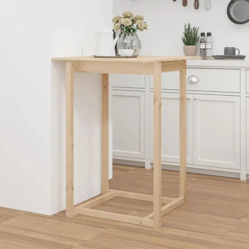 Massief grenenhouten bartafel voor gezellige eettafels en feestjes - Naturel / 80 x 80 x 110 cm / 1 - Eettafels
