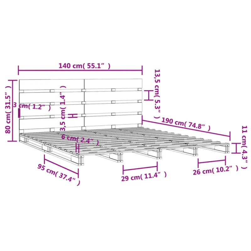 Massief Grenenhouten Bedframe met Levering Bevat voor Een Natuurlijke Sfeer - Bedden & bedframes
