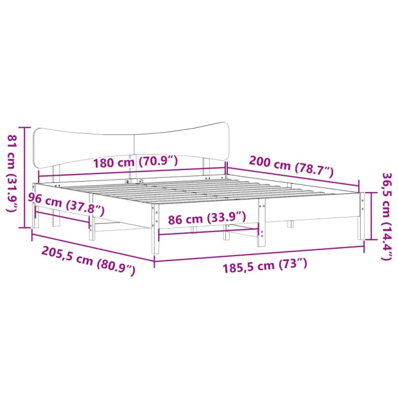 Massief grenenhouten bedframe met multiplex lattenbodem voor een goede nachtrust - Bedden & bedframes