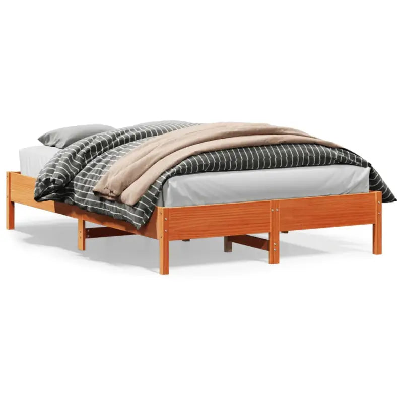 Massief Grenenhouten bedframe met multiplex lattenbodem voor optimale slaap - Bruin / 160 x 200 cm - Bedden & bedframes