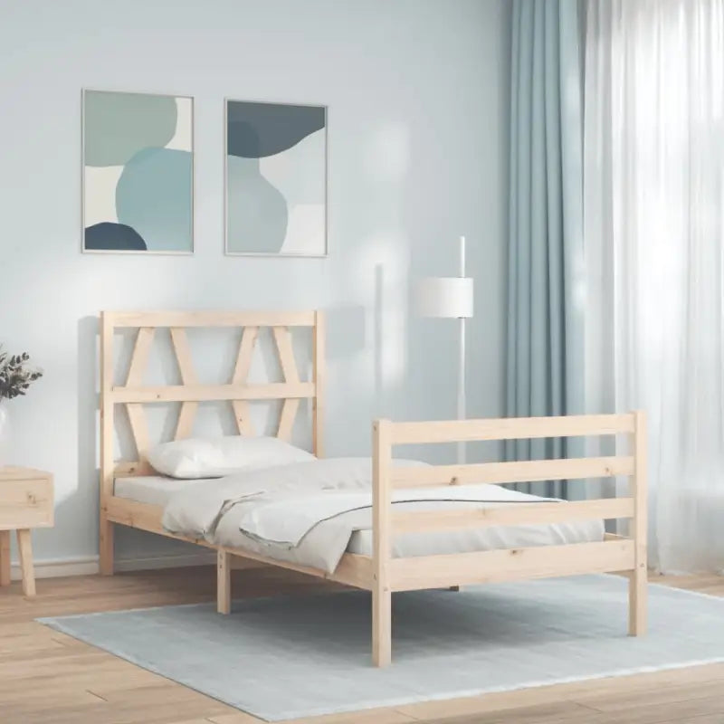 Massief grenenhouten bedframe voor comfortabele nachtrust - Naturel / 90 x 190 cm - Bedden & bedframes