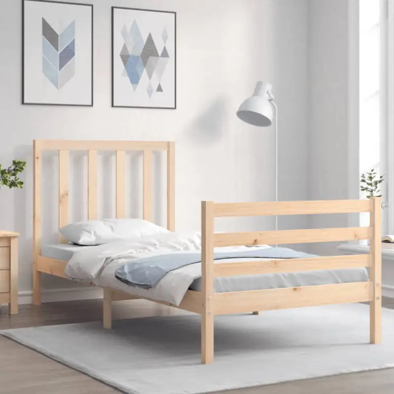 Massief grenenhouten bedframe voor een goede nachtrust en natuurlijk interieur - Naturel / 75 x 190 cm - Bedden &
