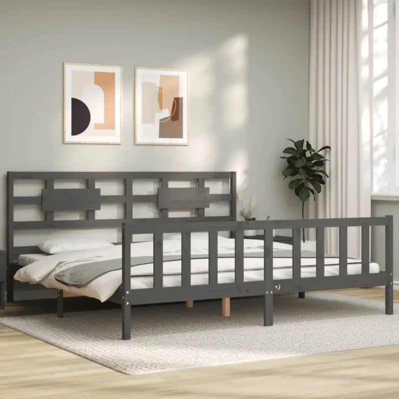 Massief grenenhouten bedframe voor een goede nachtrust - Grijs / 180 x 200 cm - Bedden & bedframes