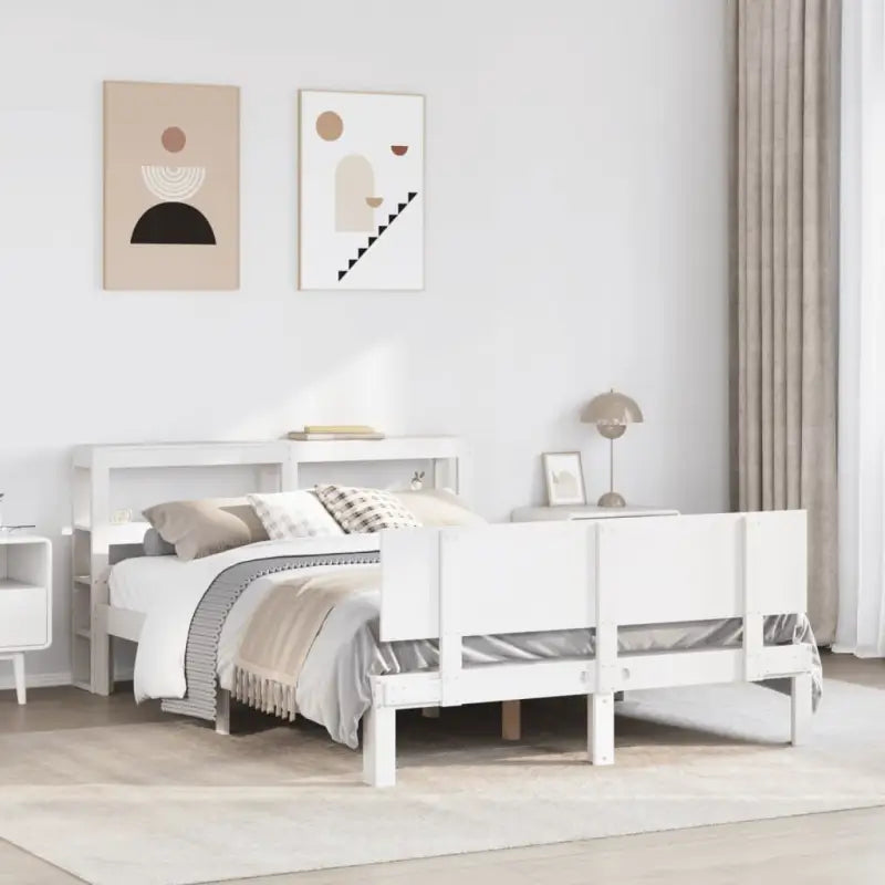 Massief grenenhouten bedframe voor een goede nachtrust - Wit / 140 x 190 cm - Bedden & bedframes