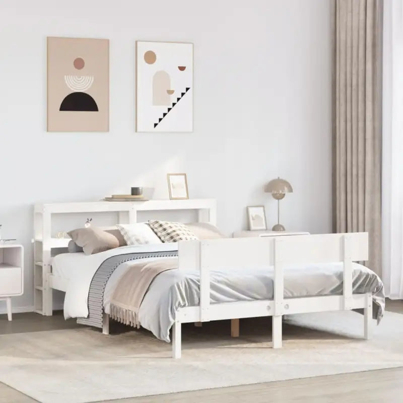Massief grenenhouten bedframe voor een goede nachtrust - Wit / 140 x 200 cm - Bedden & bedframes