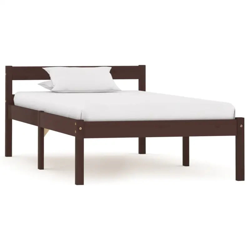 Massief grenenhouten bedframe voor een moderne slaapkamer stijl - Donkerbruin / 90 x 200 cm - Bedden & bedframes