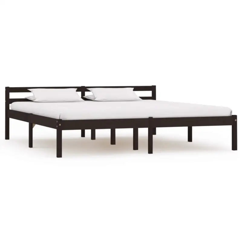 Massief grenenhouten bedframe voor een moderne slaapkamer stijl - Donkerbruin / 160 x 200 cm - Bedden & bedframes