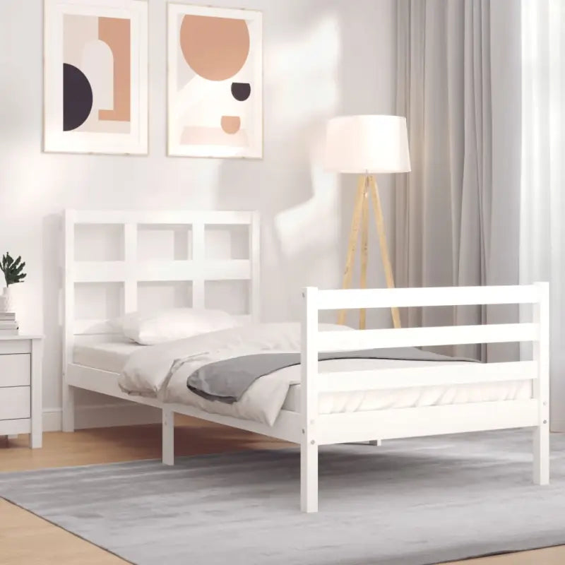 Massief grenenhouten bedframe voor een natuurlijke en comfortabele slaap - Wit / 90 x 200 cm - Bedden & bedframes