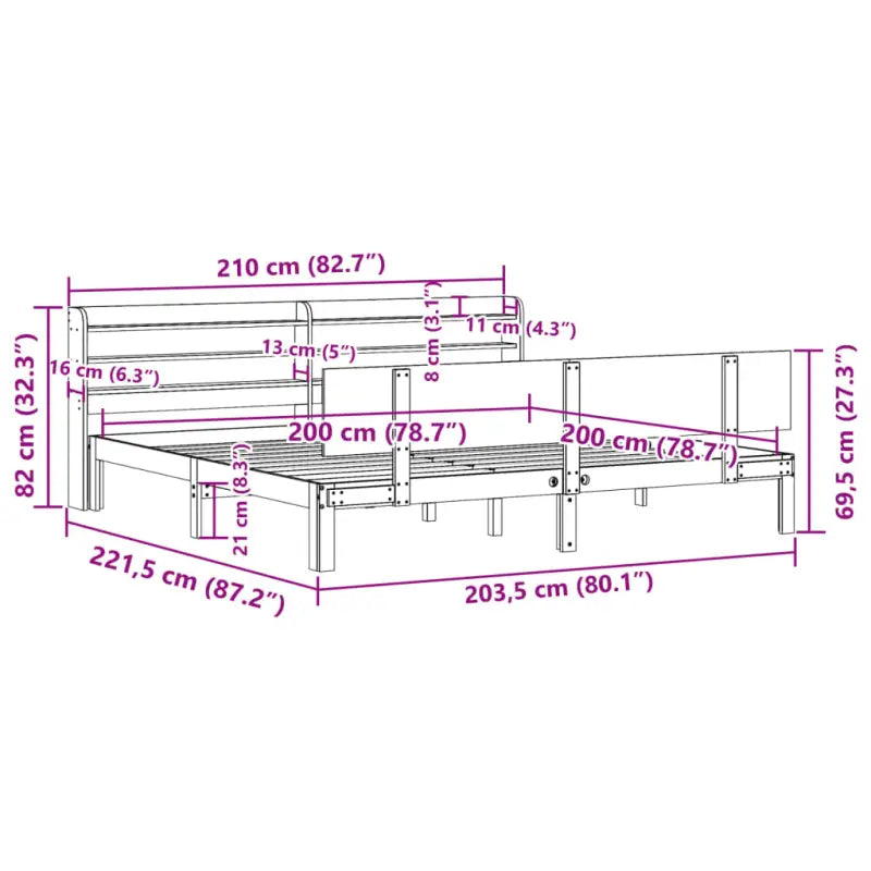 Massief Grenenhouten Bedframe voor een Natuurlijke en Decoratieve Slaapkamer - Bedden & bedframes