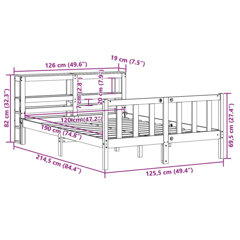 Massief Grenenhouten Bedframe voor een Natuurlijke en Decoratieve Look - Bedden & bedframes