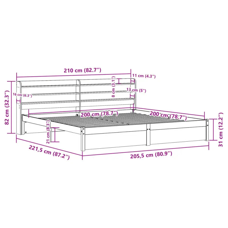Massief Grenenhouten bedframe voor een natuurlijke en praktische uitstraling - Bedden & bedframes