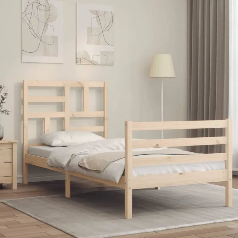Massief Grenenhouten bedframe voor een natuurlijke en stijlvolle slaapkamer - Naturel / 90 x 200 cm - Bedden & bedframes