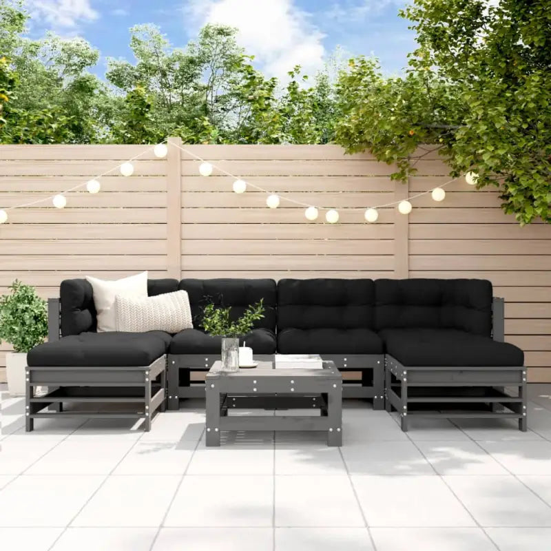 Massief Grenenhouten Loungeset voor in de Tuin met Zachte Kussens - Tuinsets