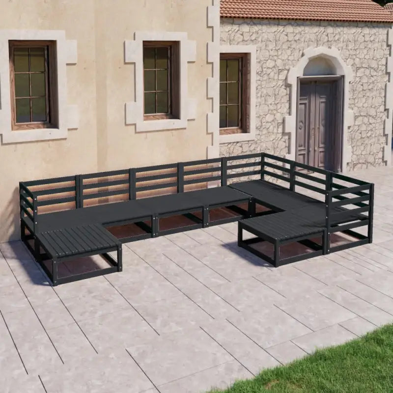Massief Grenenhouten Tuinset voor Ontspanning en Buitenplezier - Zwart / Nee - Tuinsets