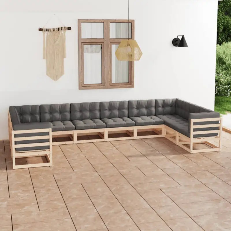 Massief Grenenhouten Tuinset voor Ontspanning en Gezelligheid - Naturel / Ja - Tuinsets