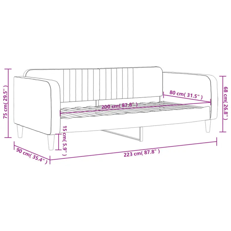 Massief hout 2-in-1 dagbed met modern ontwerp voor woon- of slaapkamer - Bedden & bedframes