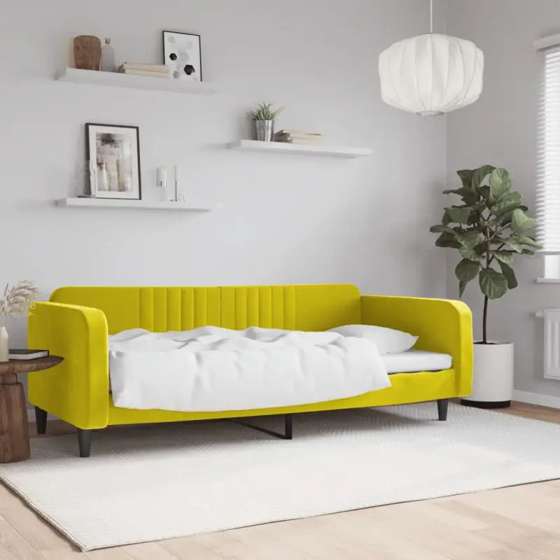 Massief hout 2-in-1 dagbed met modern ontwerp voor woon- of slaapkamer - Geel / 90 x 200 cm / zonder matras - Bedden &