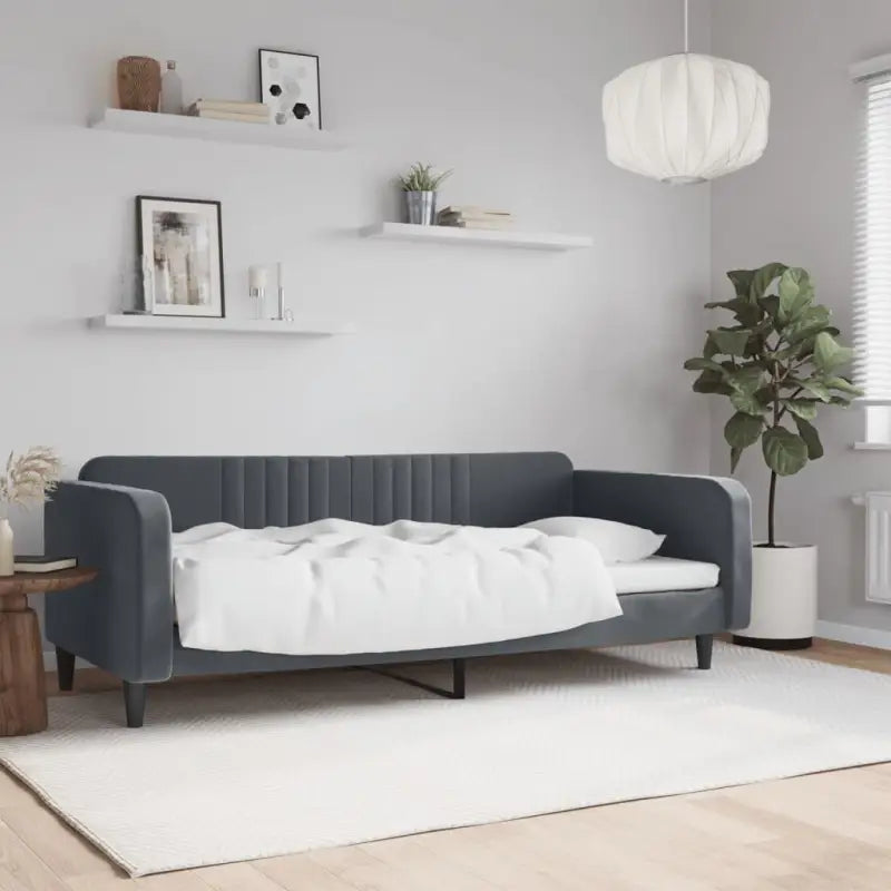 Massief hout 2-in-1 dagbed met modern ontwerp voor woon- of slaapkamer - Donkergrijs / 90 x 190 cm / zonder matras