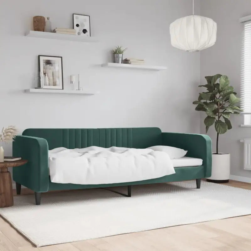 Massief hout 2-in-1 dagbed met modern ontwerp voor woon- of slaapkamer - Donkergroen / 90 x 200 cm / zonder matras