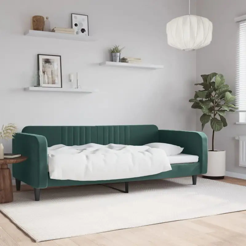 Massief hout 2-in-1 dagbed met modern ontwerp voor woon- of slaapkamer - Donkergroen / 100 x 200 cm / zonder matras