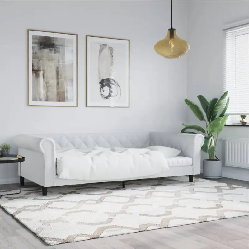 Massief hout 2-in-1 dagbed met modern ontwerp voor woonkamer of slaapkamer - Wit / 90 x 200 cm / zonder matras - Bedden