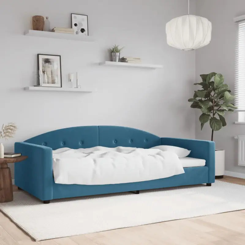 Massief hout dagbed met modern ontwerp voor woonkamer en slaapkamer - Blauw / 100 x 200 cm / zonder matras - Bedden &