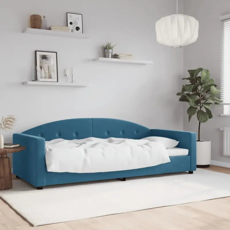 Massief hout dagbed met modern ontwerp voor woonkamer en slaapkamer - Blauw / 90 x 200 cm / zonder matras - Bedden &