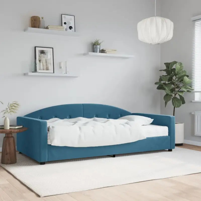 Massief hout dagbed met modern ontwerp voor woonkamer en slaapkamer - Blauw / 100 x 200 cm / met matras - Bedden &